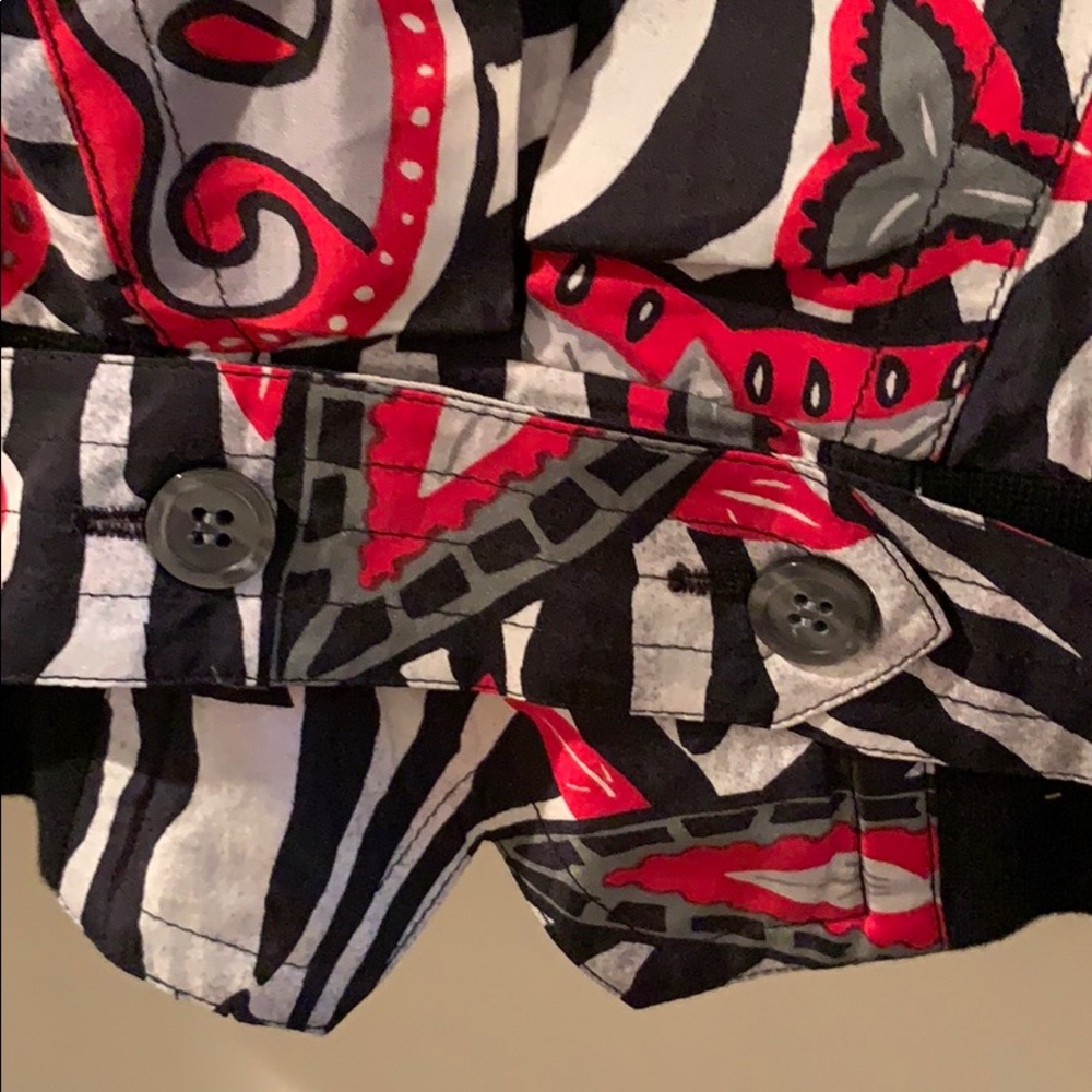 August Silk Red, Black & Gray Pattern Jacket Euc! - image 6